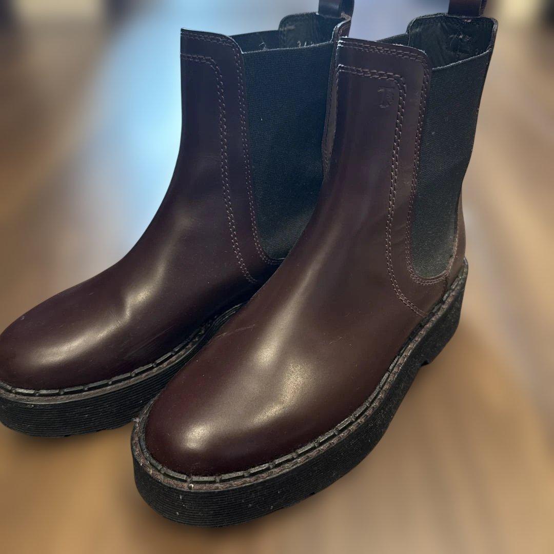 TOP'S バーガンディ サイドゴアブーツ ウィングチップ 牛革 サイドゴアブーツ | 株式会社 ハートビート