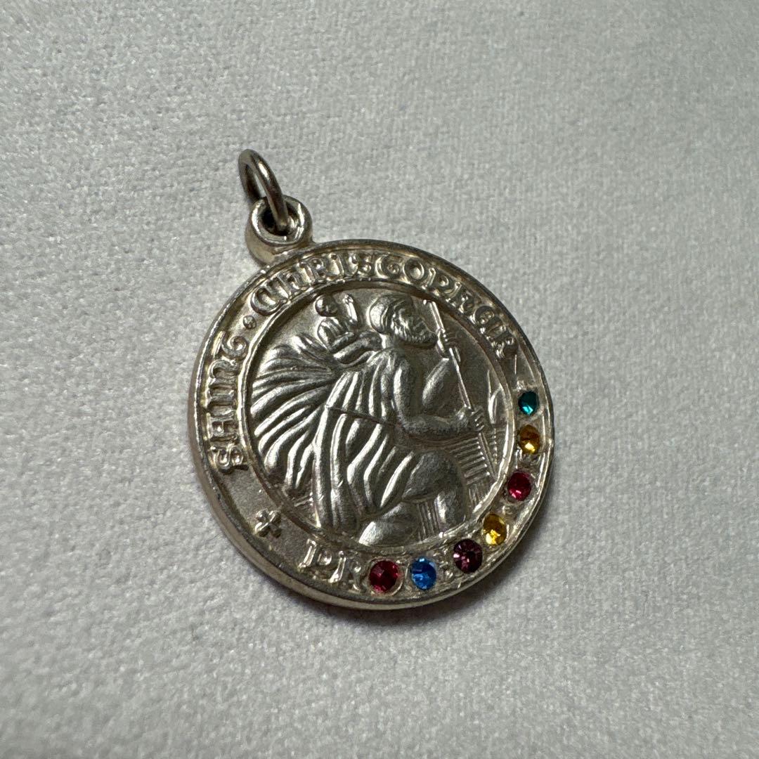 CREED製 シルバー 旅の守り神 聖クリストファー ペンダントスワロフスキー セントクリストファーペンダント トップのみ ACP0374 ST. Christopher