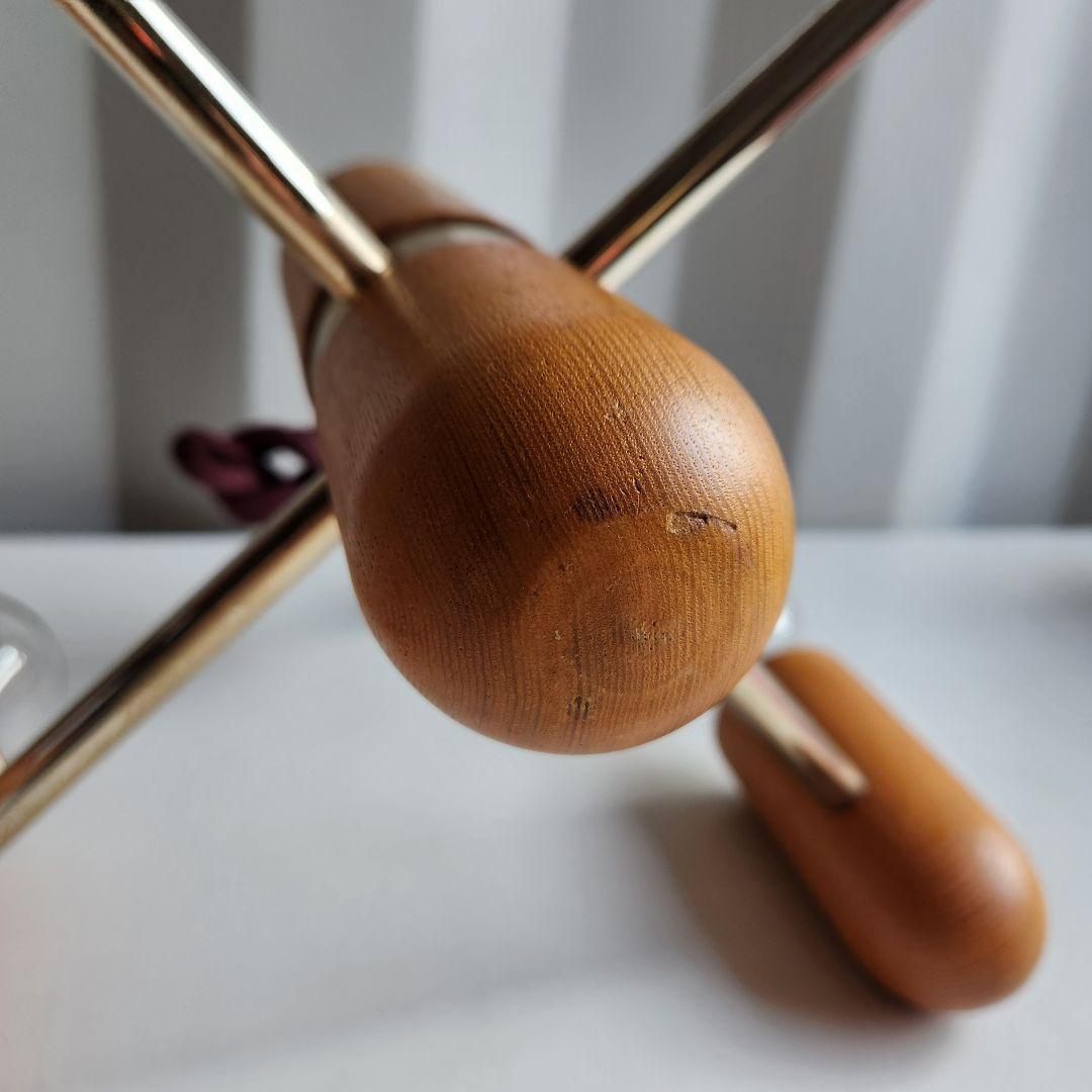 希少 ジャパンヴィンテージ 三菱電機 無垢材 4灯シャンデリア LK1744