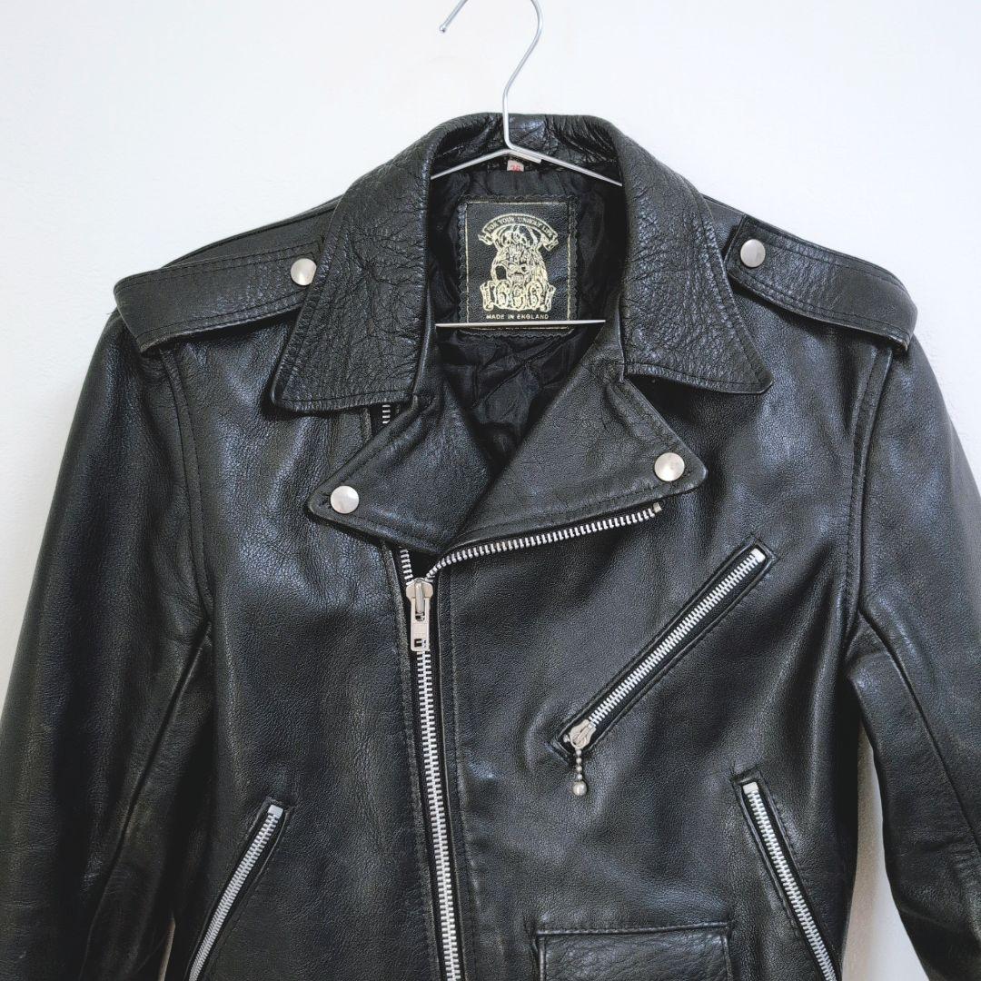 死神タグ【666 トリプルシックス】牛革レザー ダブルライダース