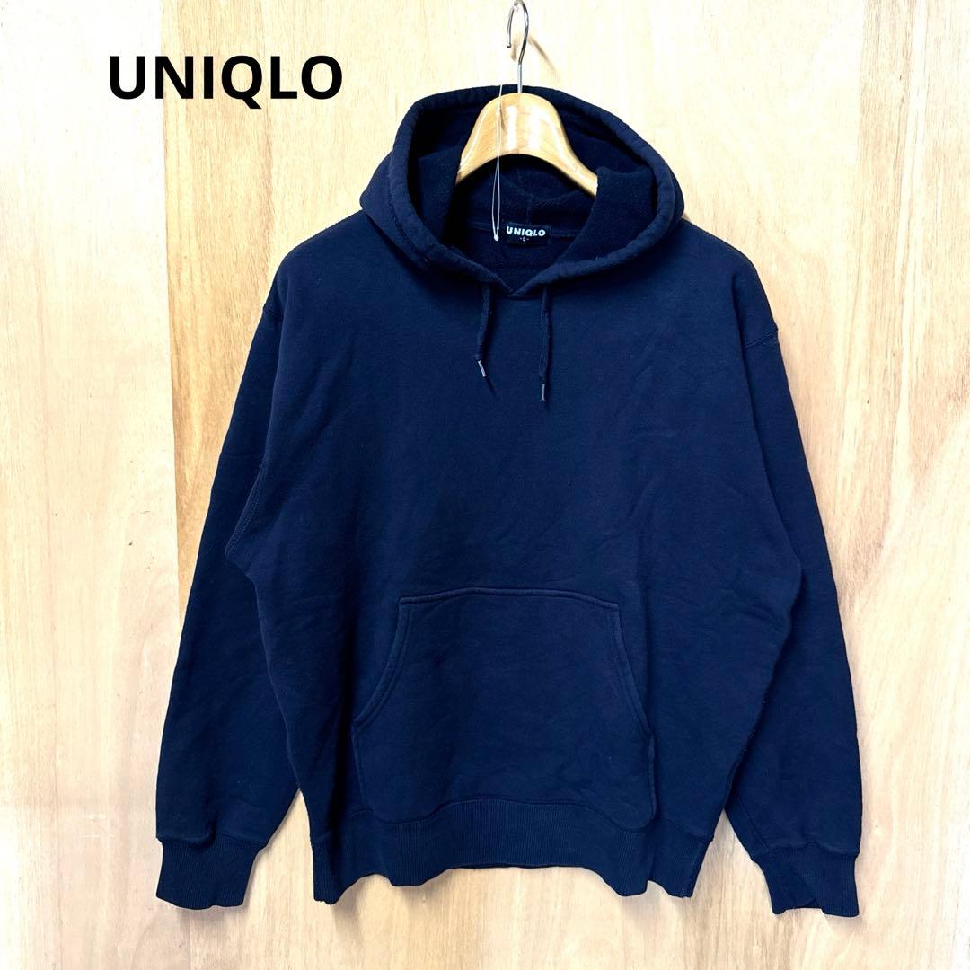 OLD UNIQLO ユニクロ 紺タグ パーカー スウェット L ネイビー - メルカリ