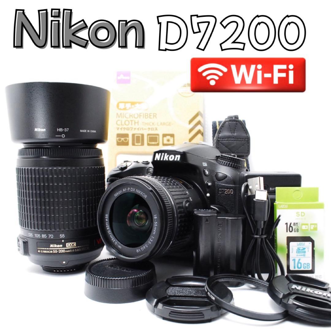WiFi搭載】Nikon D7200 ダブルズーム 動作確認済み 手ぶれ補正 - メルカリ