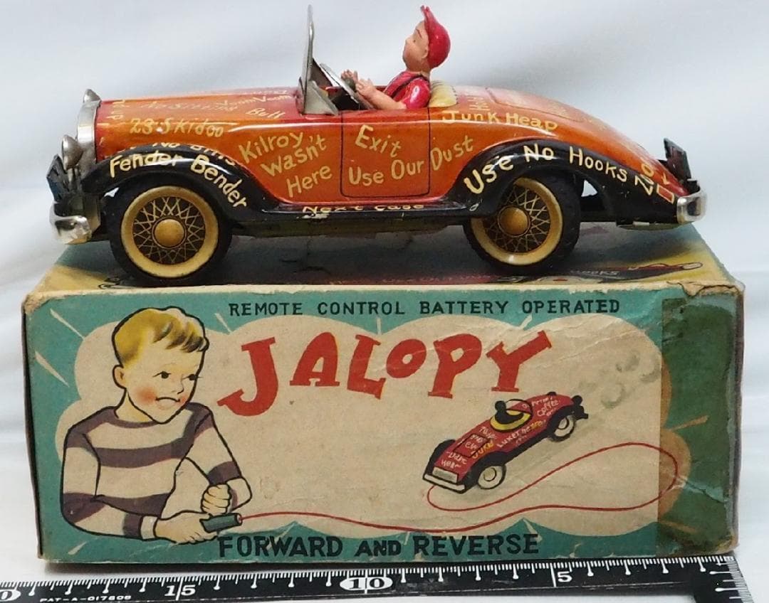 LINE MAR TOYS JALOPYリモコン欠 tinブリキcar箱付toy VERSION TYPER