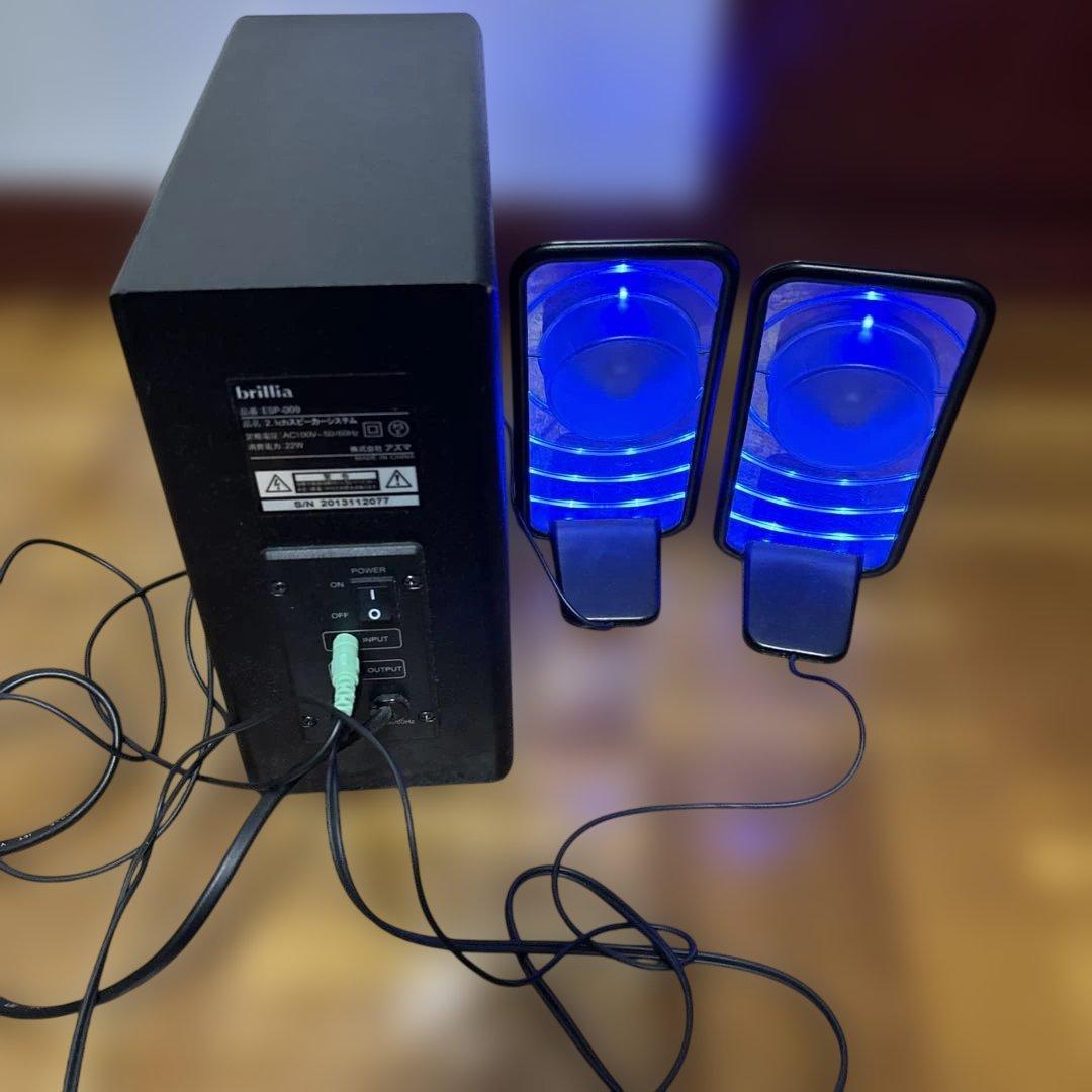 brillia 2.1chスピーカーシステム 光る重低音ESP-009】 - メルカリ