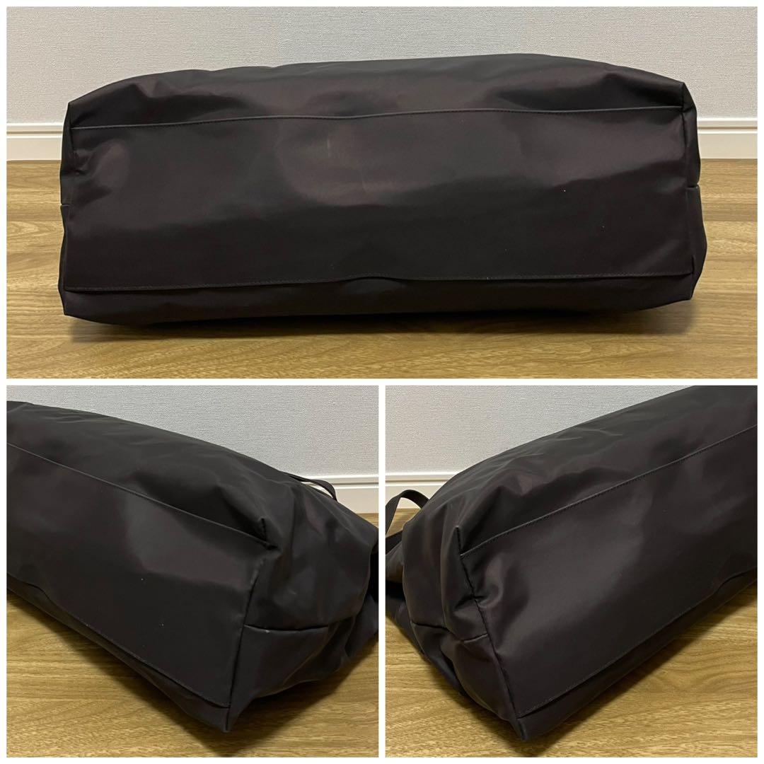 《美品》Ferragamo（フェラガモ）ナイロン×レザー ハンドバッグ ブラウン