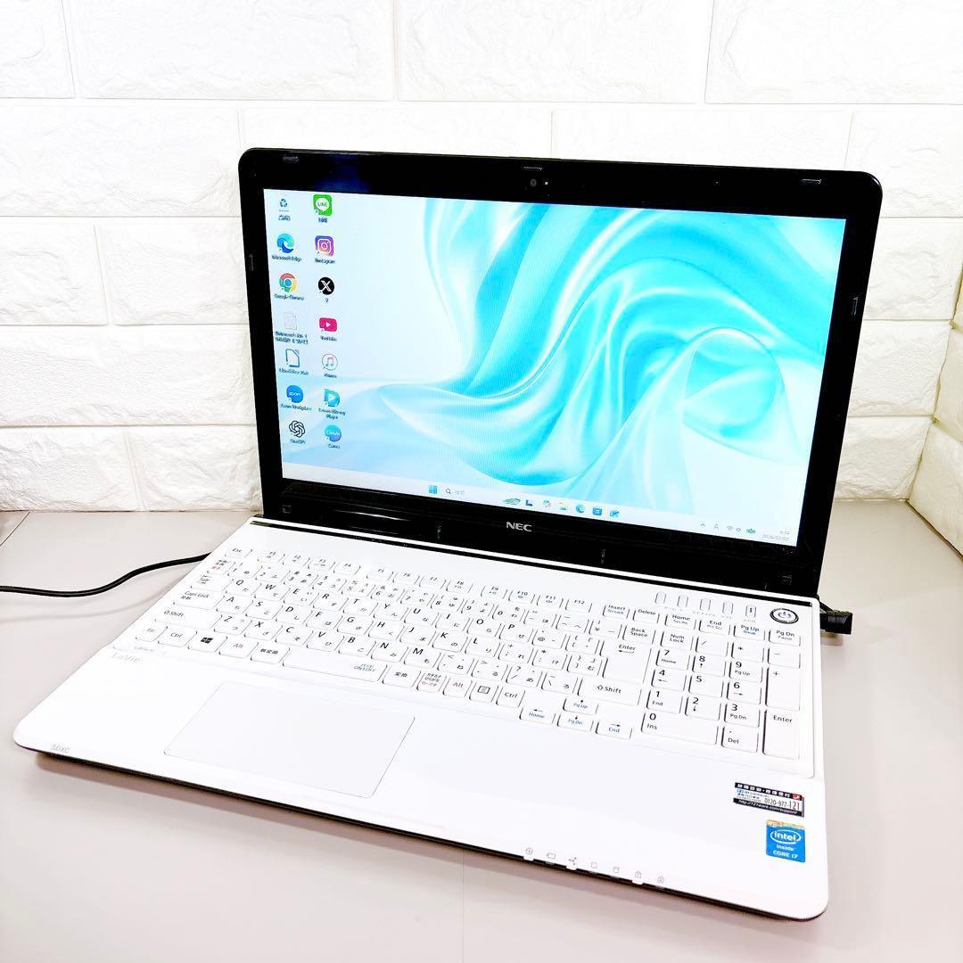ブルーレイ搭載✨Core i7 快適SSD メモリ8GB ノートパソコン NEC