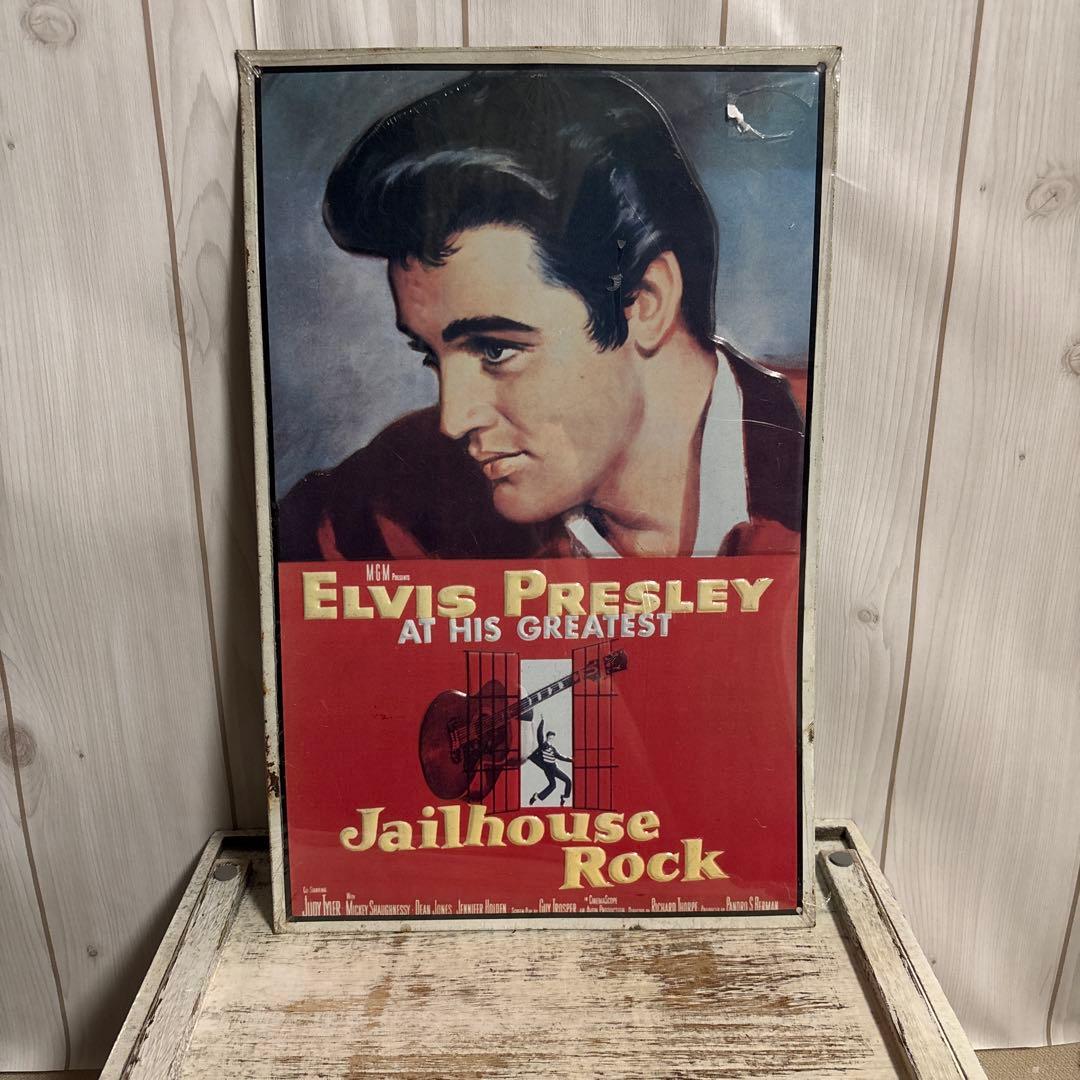 希少90sエルビスプレスリー監獄ロックヴィンテージブリキ看板レトロ映画パネルUS 希少90sエルビスプレスリー監獄ロックヴィンテージブリキ看板レトロ
