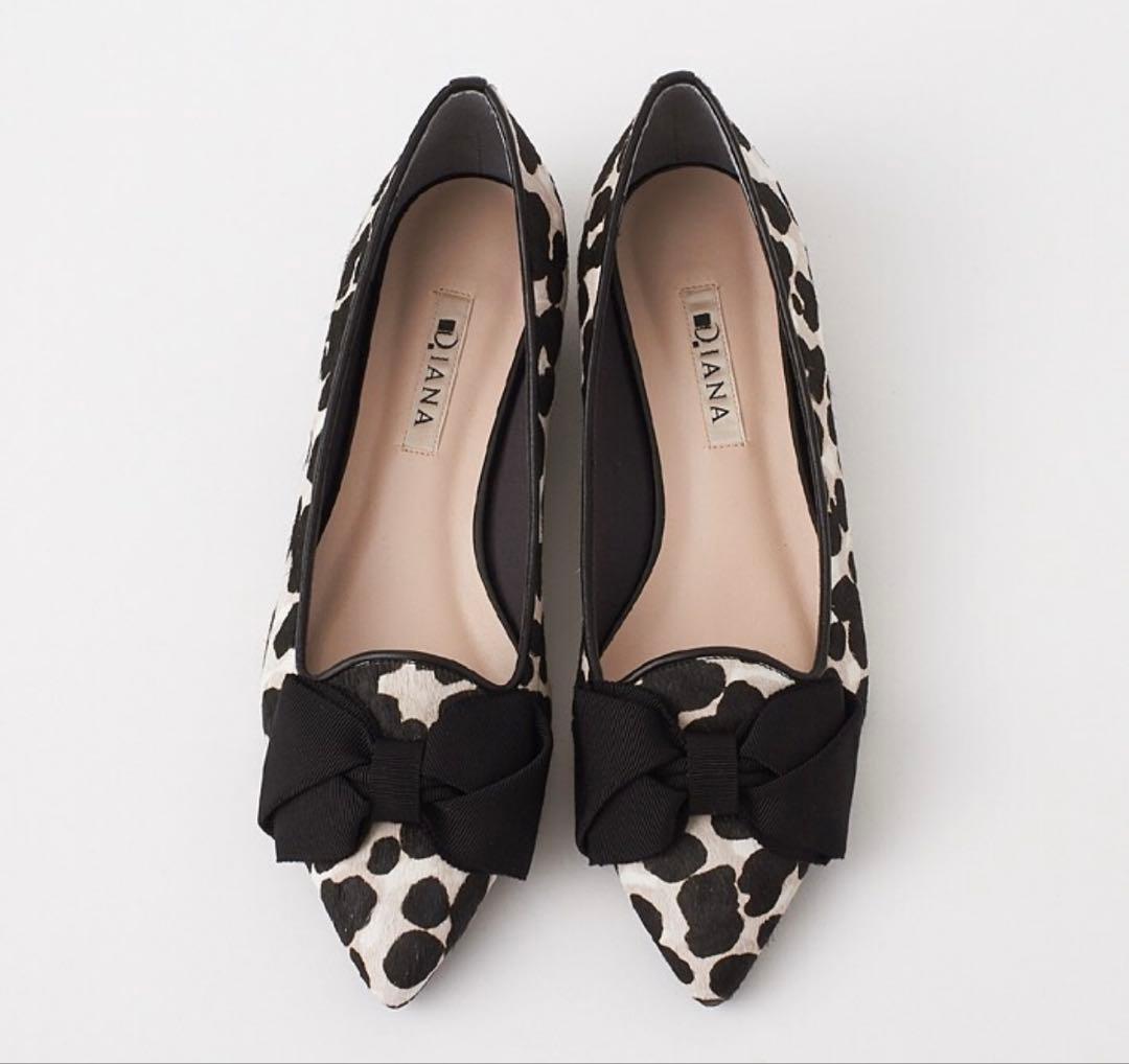 DIANA グログランリボンのオペラシューズ レオパード - メルカリ