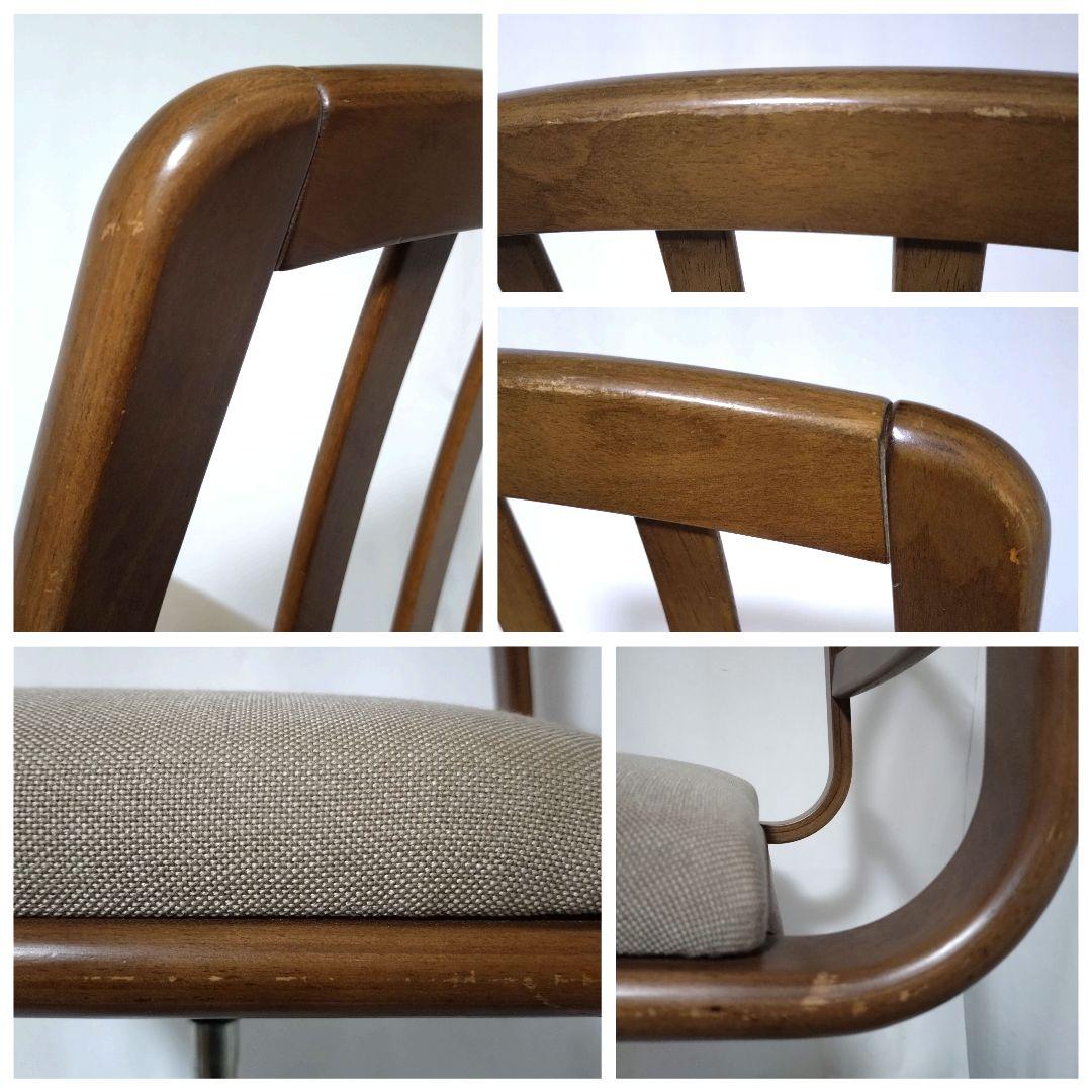 希少 karimoku カリモク デスクチェア ヴィンテージ 回転椅子 昇降式