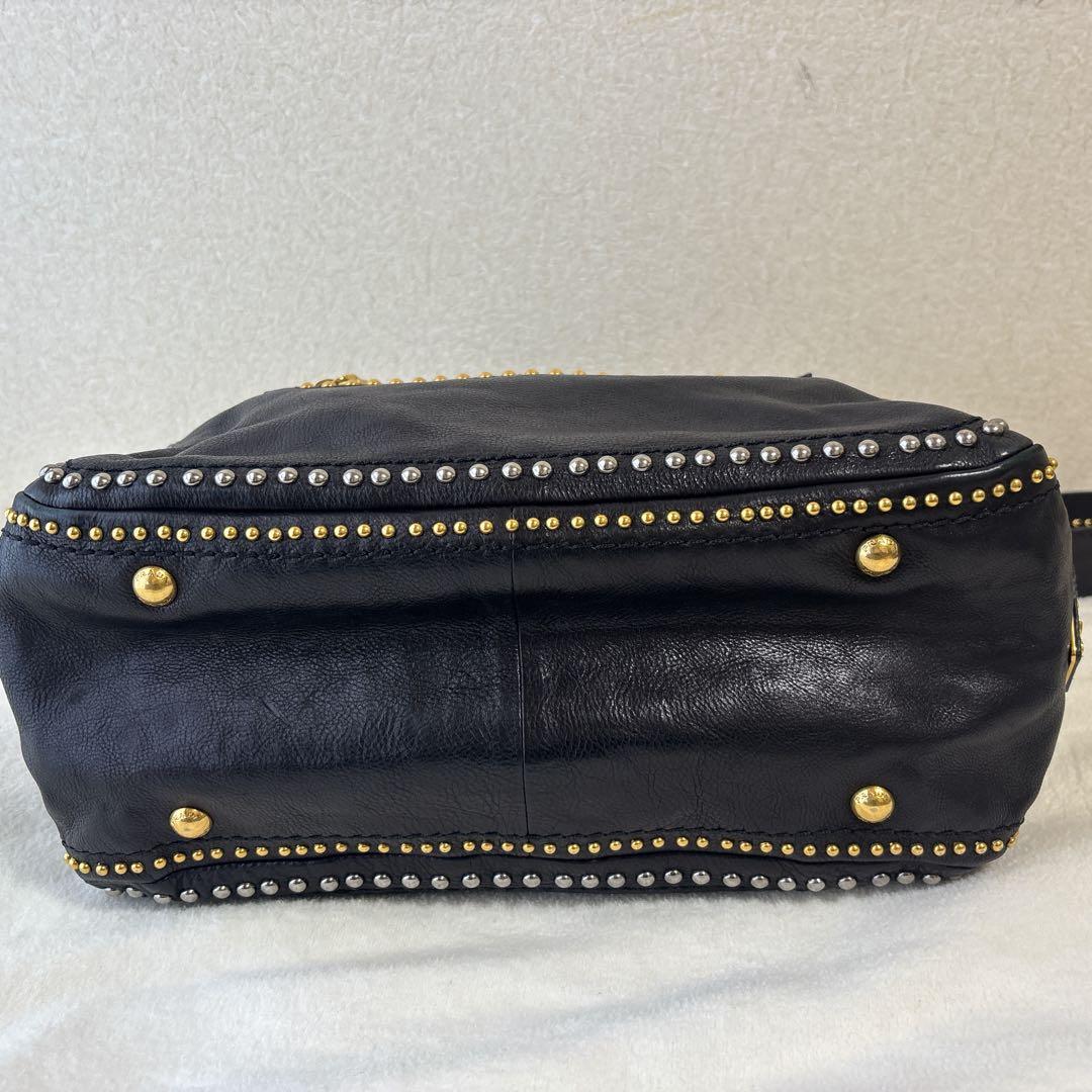 希少・極美品】プラダ スタッズ 2way ショルダーバッグ ハンドバッグ