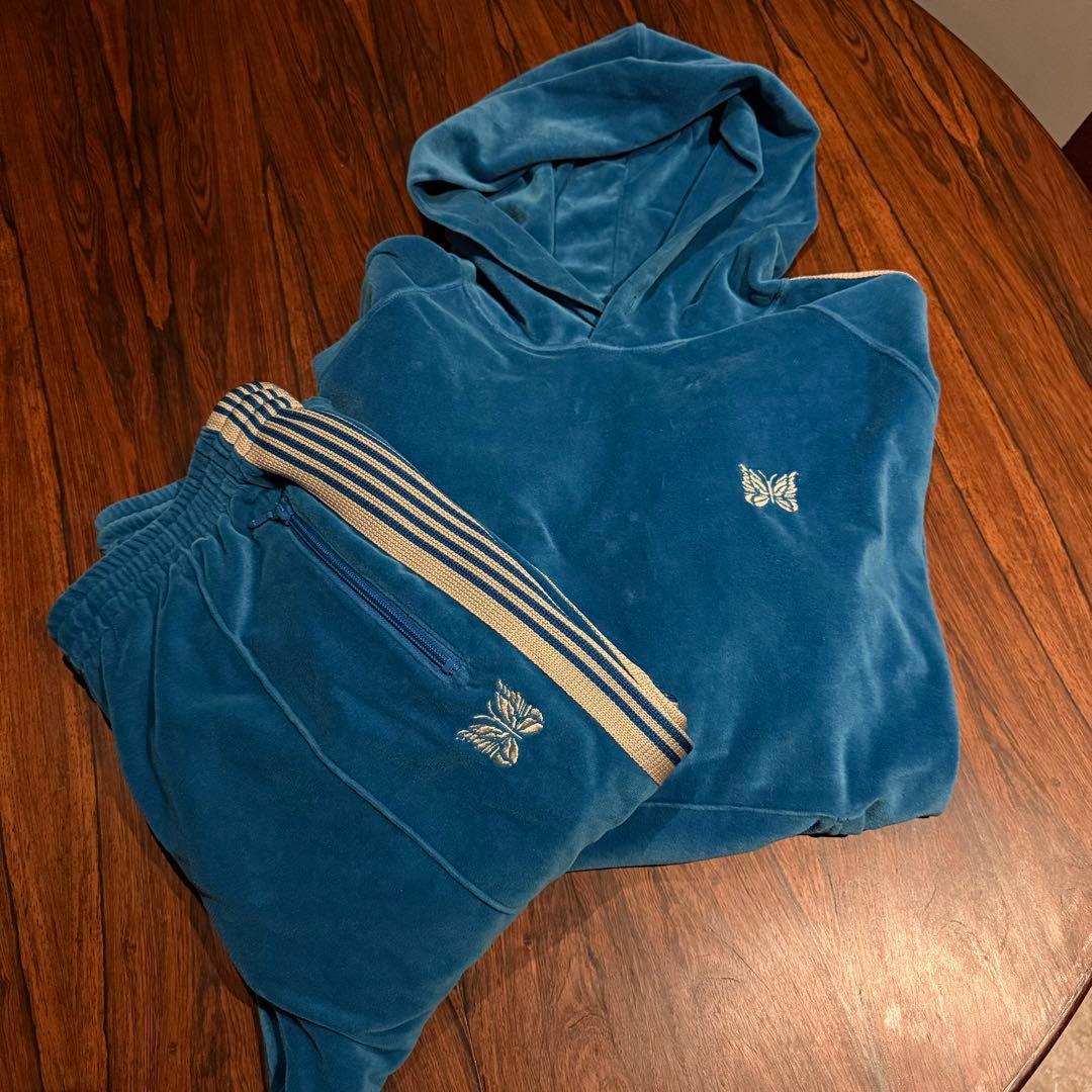 激レア正規品 needles ベロア セットアップ ブルー - メルカリ