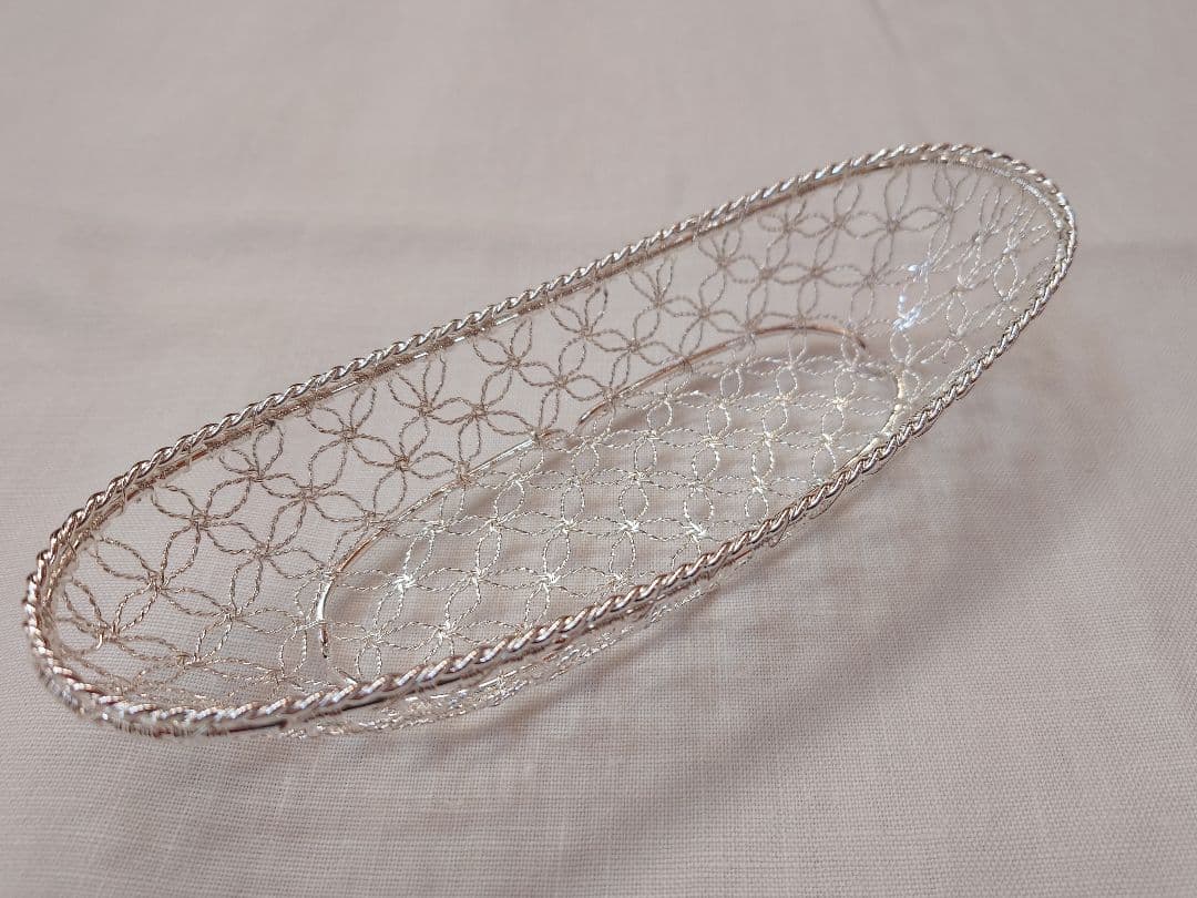 銀座和光 WAKO 網目模様銀仕上げおしぼりトレイ 5個セット