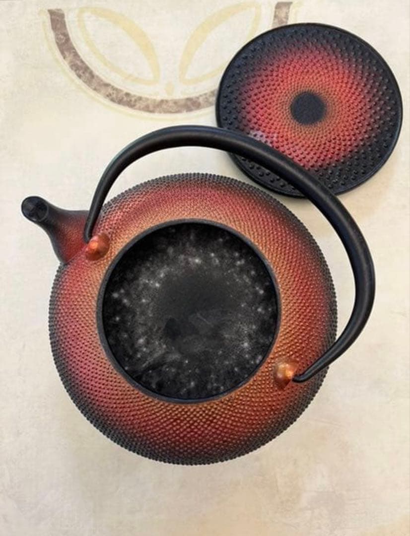 及富❁南部鉄器　鉄瓶　ブラックホール 大　1.2L　鍋敷きセット