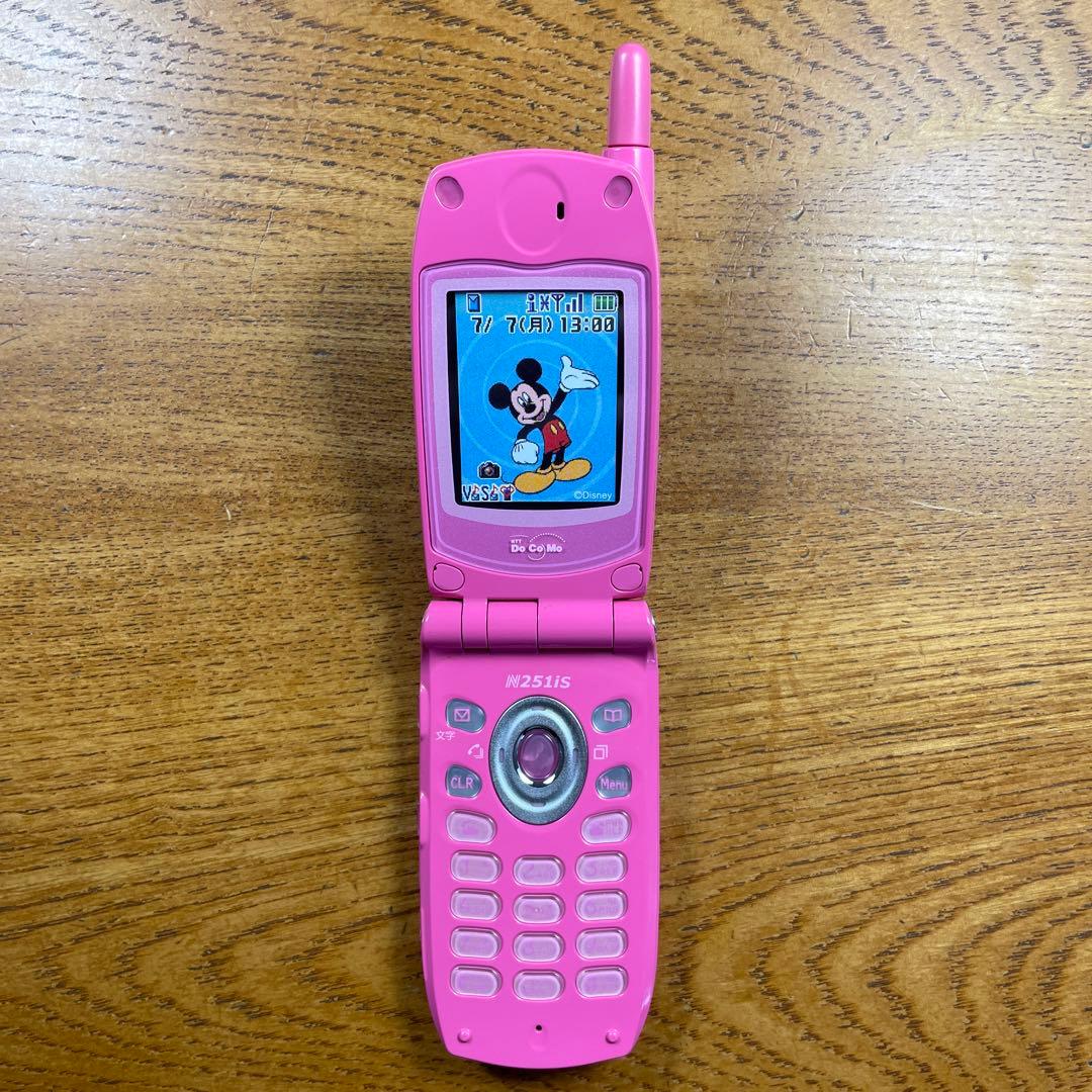 未使用新品］MICKEYミッキーの待受け画面 ドコモN251iSガラケーモック