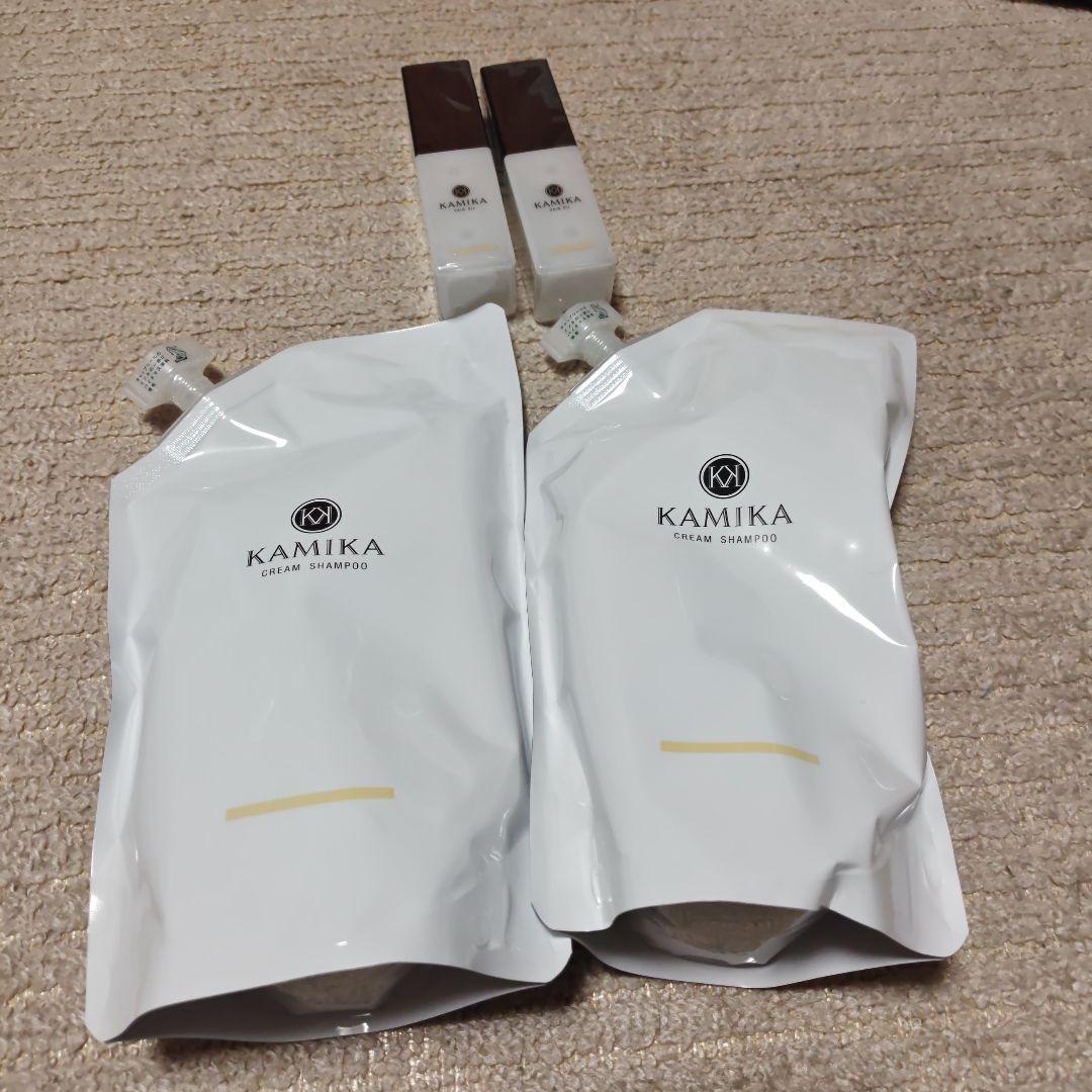 KAMIKA　クリームシャンプー　詰め替え2袋&ヘアオイル2本 楽天市場】詰め替え用 クリームシャンプー 売上No.1 カミカ KAMIKA