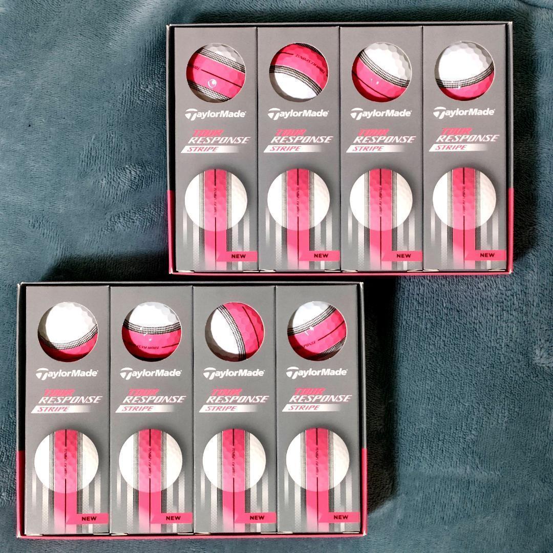 新品未使用】テーラーメイド ツアーレスポンス ストライプ ピンク 2