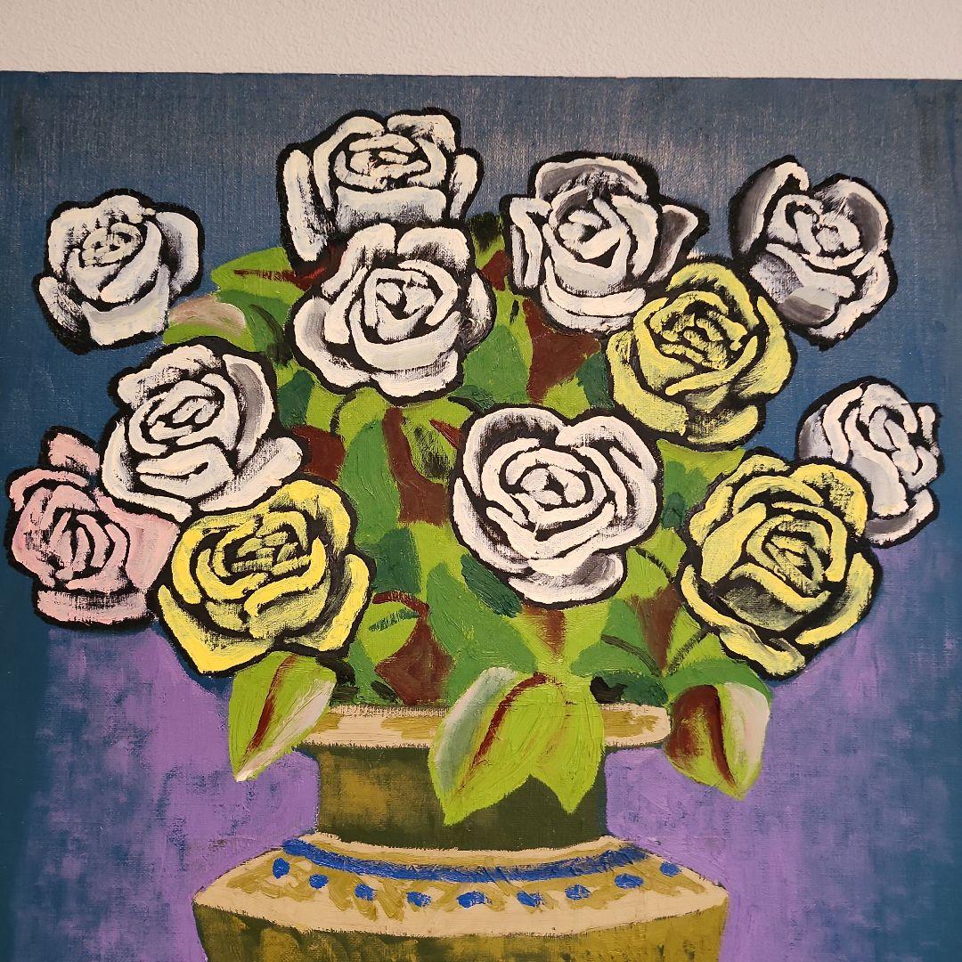 田渕眞兒油絵油彩画薔薇シリーズ花No.60-+s