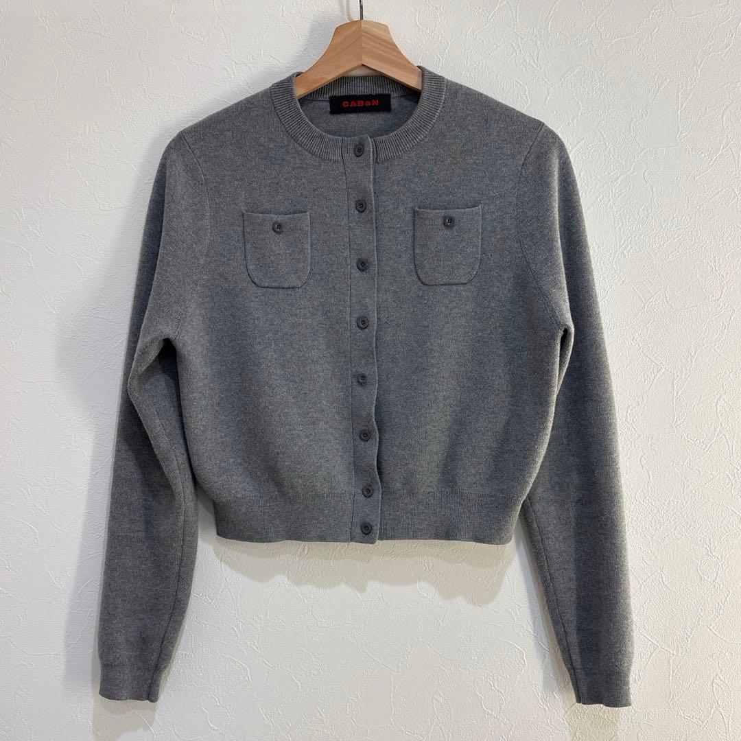 CaBan カーディガン グレー XS 新品タグ付きCABaN コットンカシミヤ クルーネックカーディガン グレー