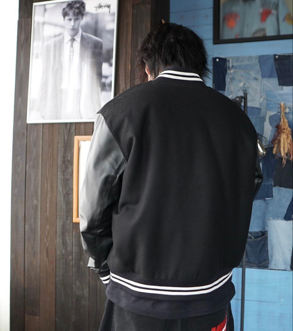 NIKE 袖レザー スタジャン バーシティジャケット ブラック L - メルカリ