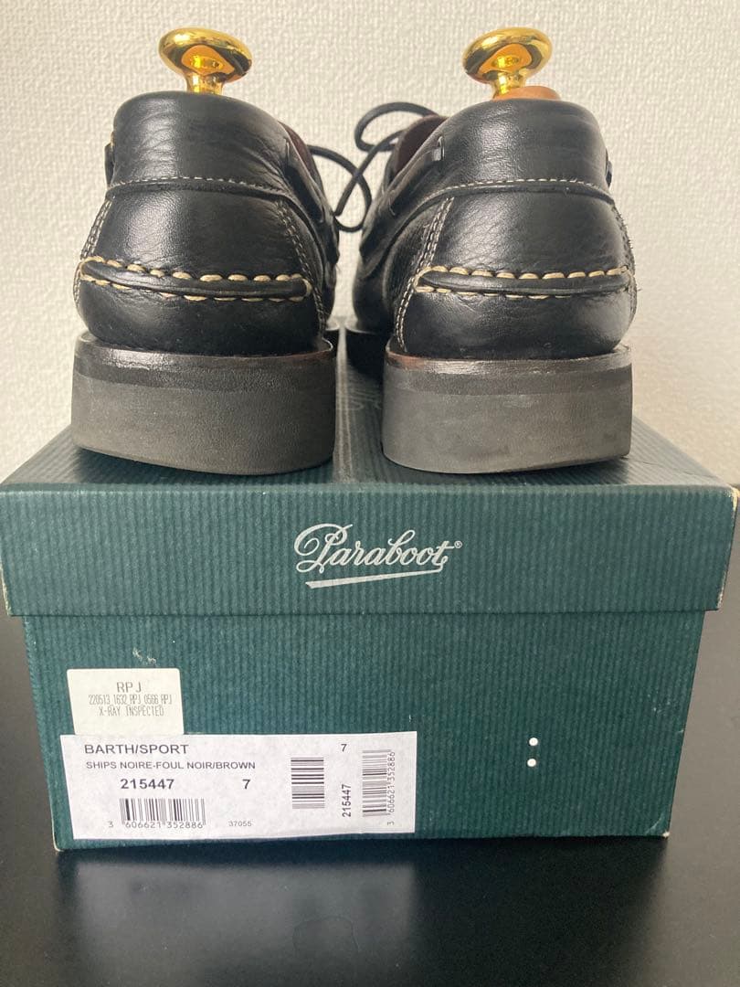 PARABOOT：BARTH SPORT デッキシューズ ブラック×ブラウン 7 Paraboot