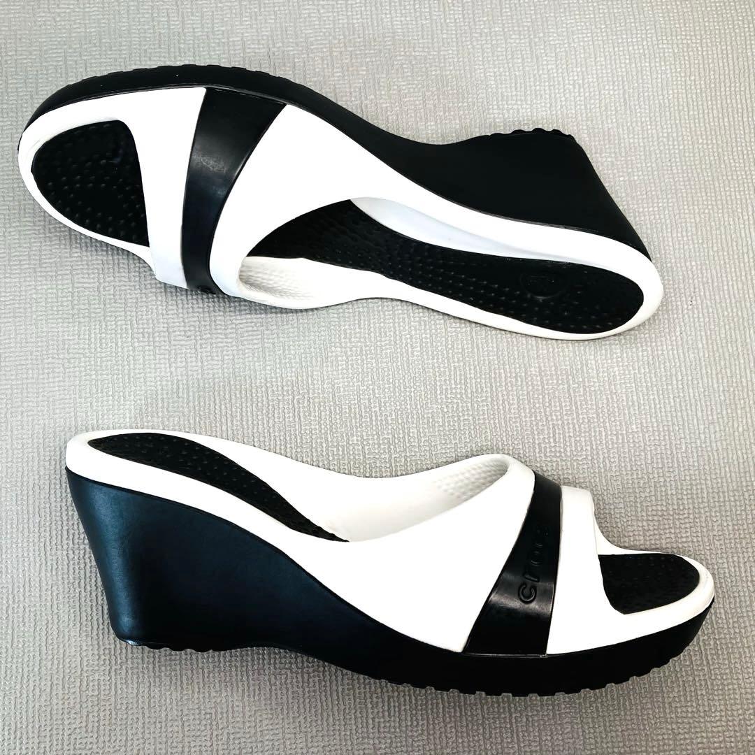 希少美品】廃盤モデル クロックスW6(23㌢)ササリー ホワイト ウェッジ