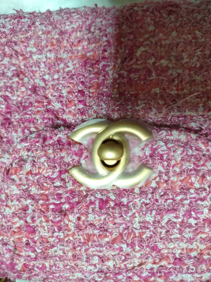 CHANEL ピンク ツイード ショルダーバッグ ノベルティ - メルカリ