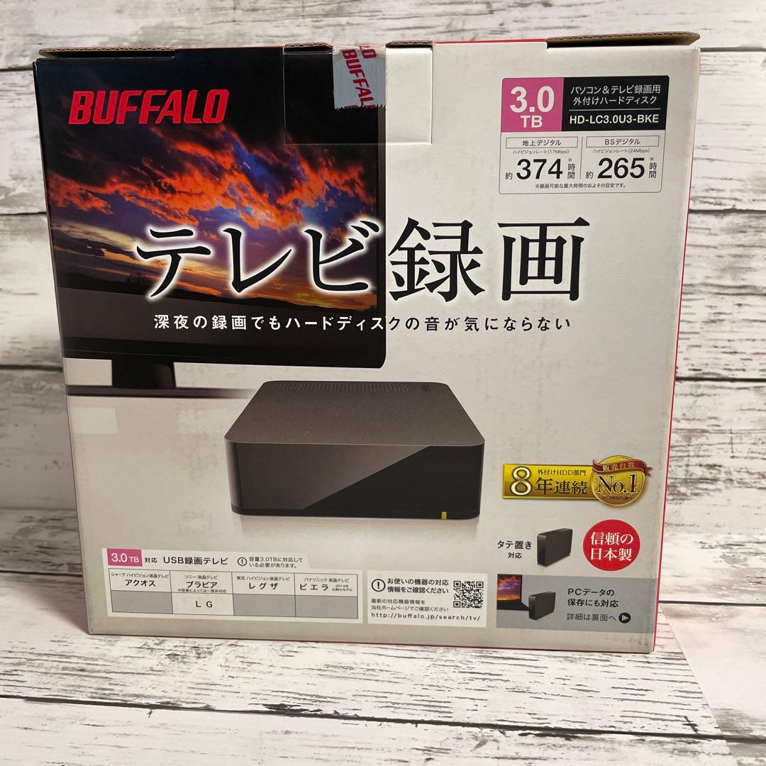 BUFFALO 外付けハードディスク HD-LC3.0U3-BKF 3.0TB①