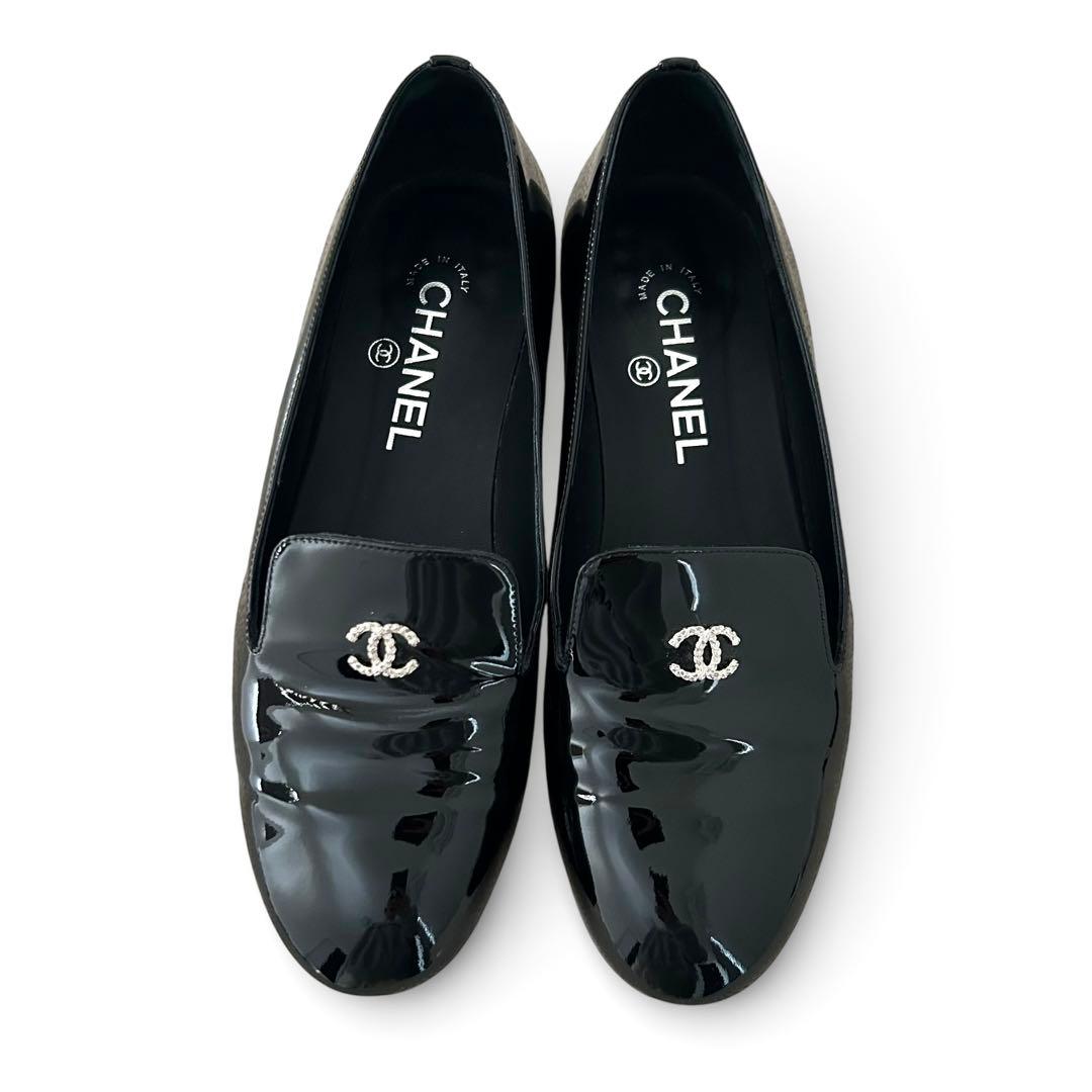 美品 シャネル　オペラシューズ　ローファ フラットシューズ 24.5cm