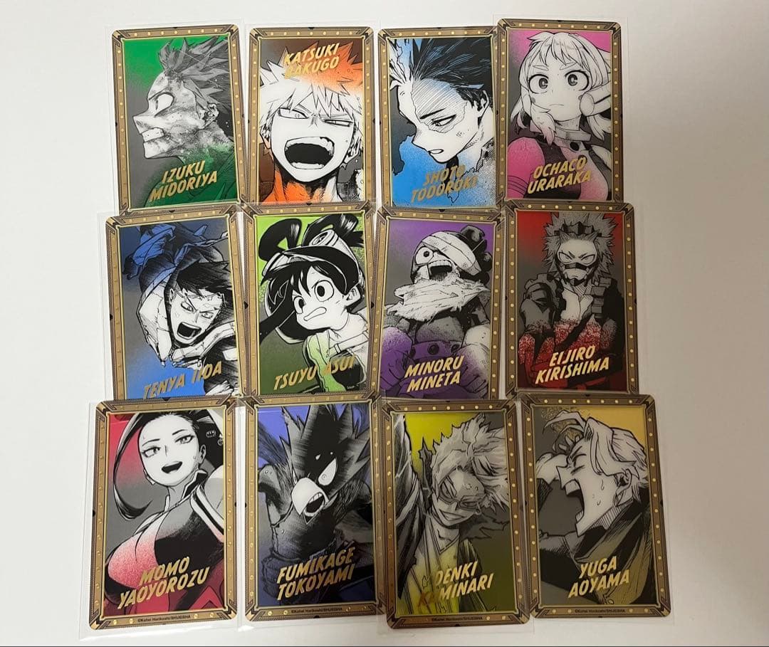 ヒロアカ 僕のヒーローアカデミア 原画展 箔押しクリアカード 12枚