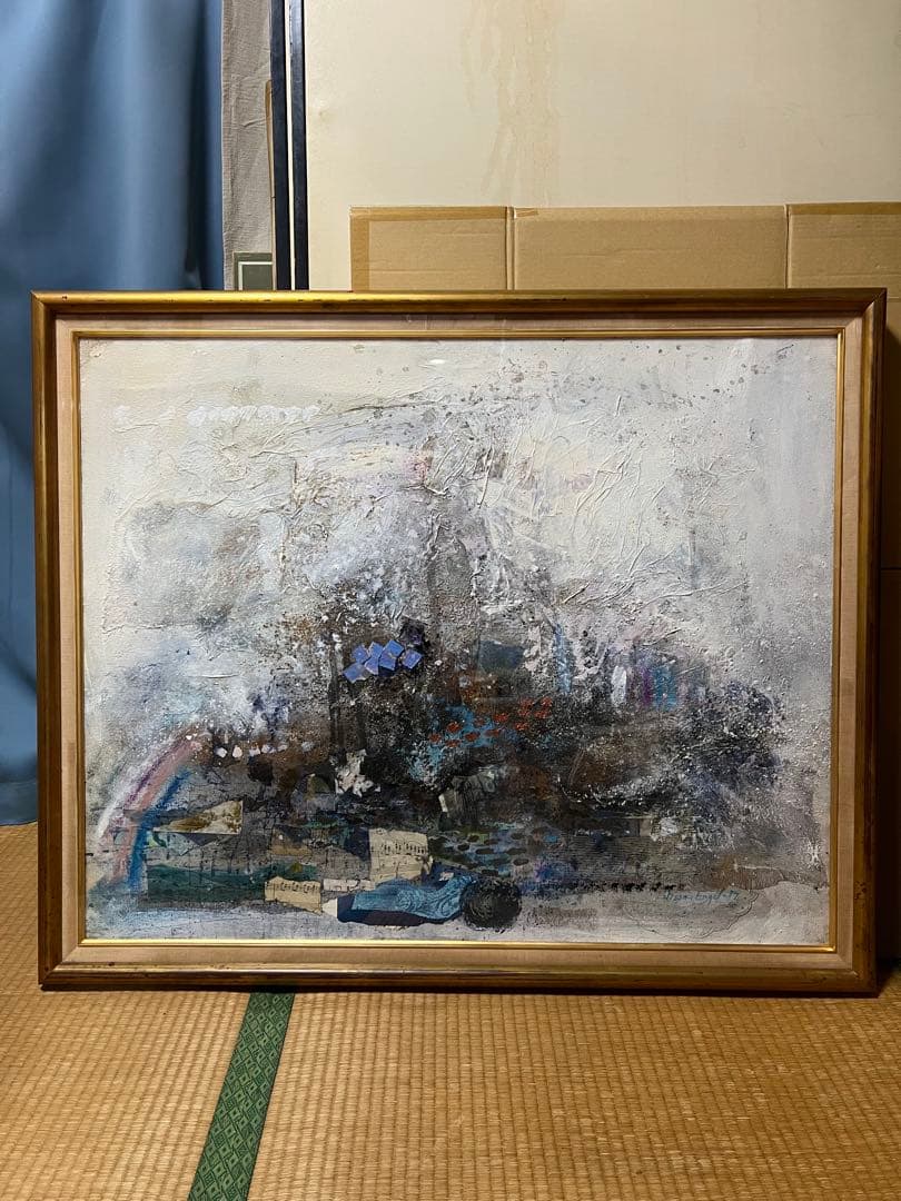 ニッサン・インゲル「メロディー」オリジナル 油彩 コラージュ 原画 ニッサン・インゲル【秋】