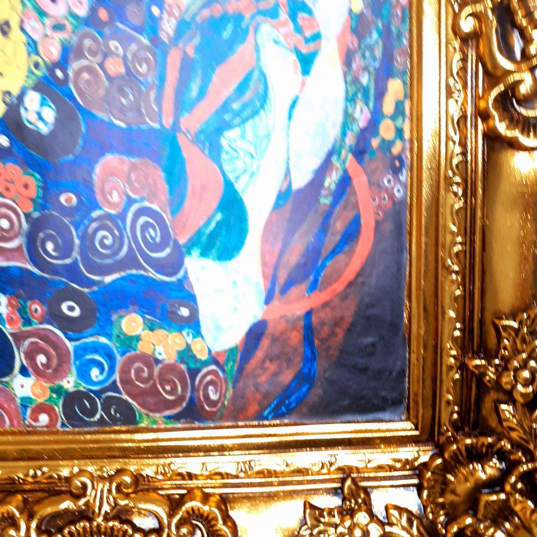 グスタフクリムト作画 TheMaiden 良質キャンバス 豪華 金箔額絵 - メルカリ