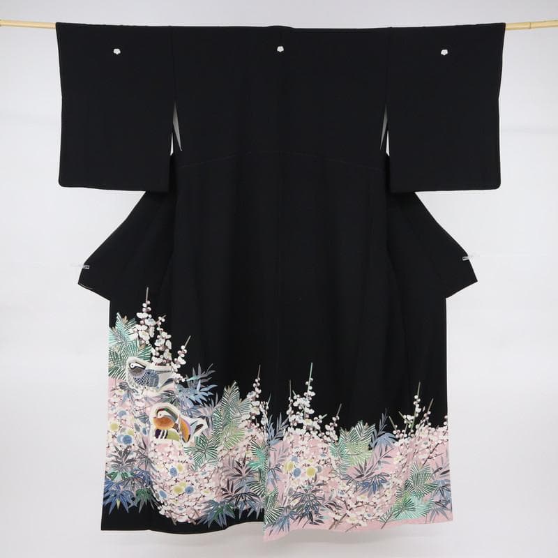 《ひろ★裄直し＋紋の入れ替＋黒留袖羽田登喜男松竹梅におしどりDB12-1》