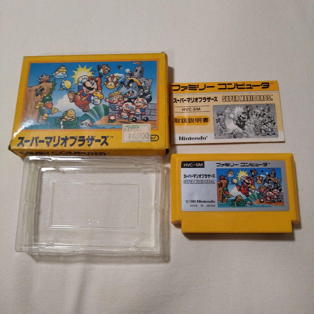 スーパー マリオ ブラザーズ 初代 ファミコン ソフト箱 説明書 付