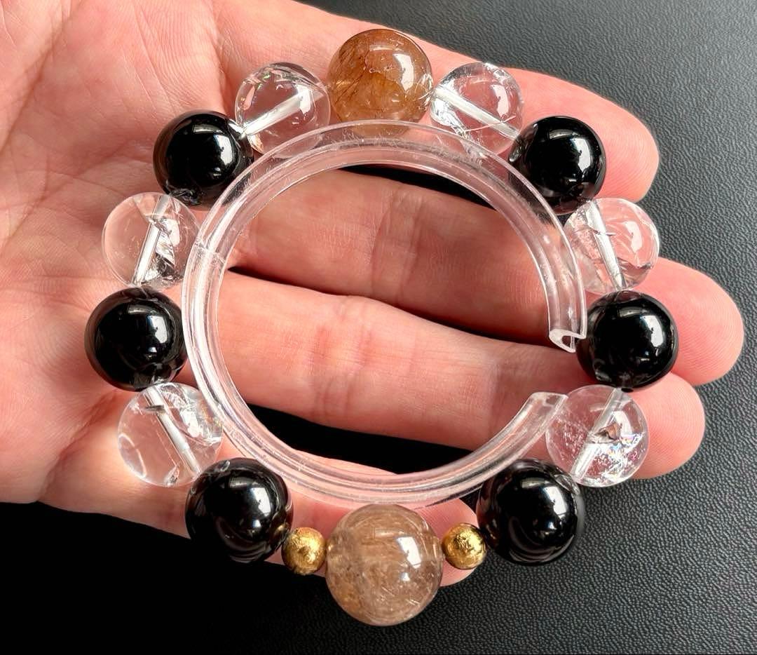 ちょこみんと　究極品質　オリジナルデザインの神大珠ブレス〜天照守護神14〜 金運・商売繁盛のお守り！ 七福神 大黒天 中12mm ひと粒神様