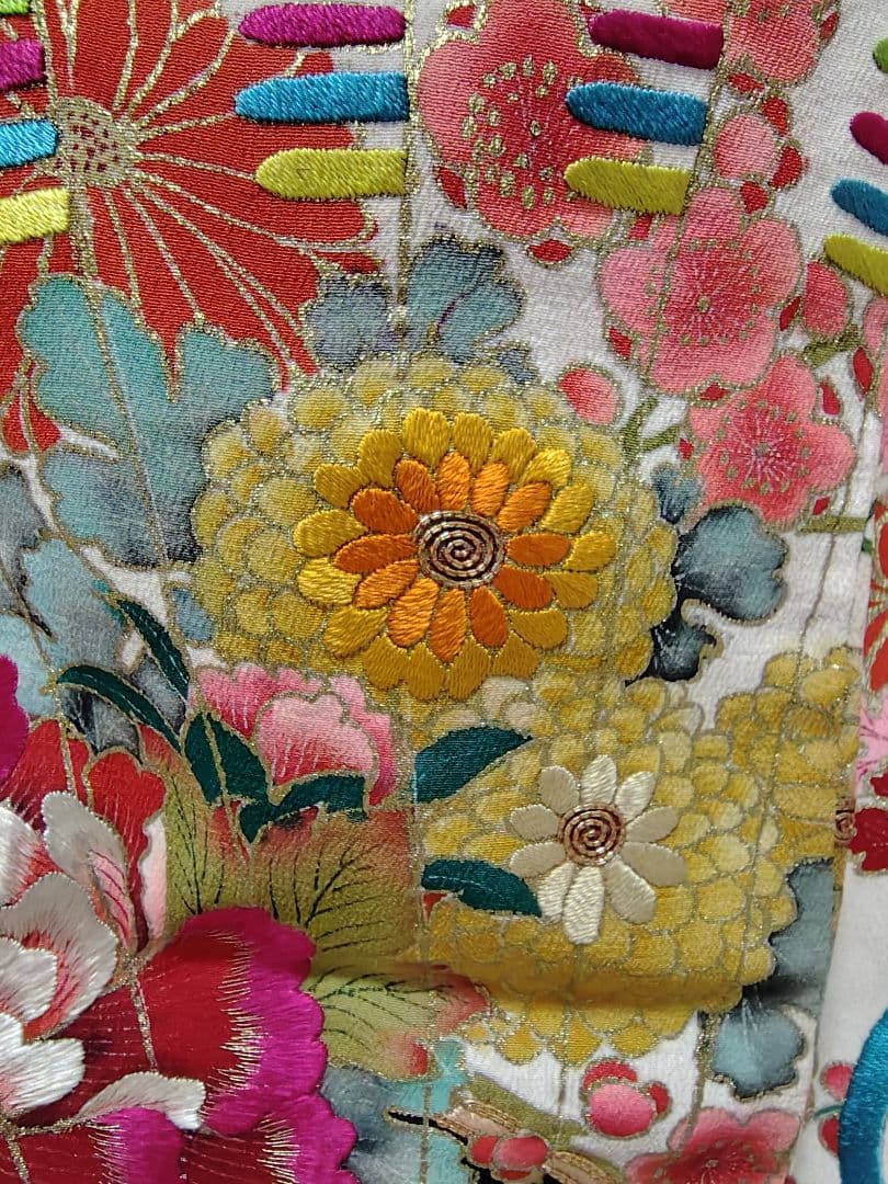 アンティーク振袖 ピンク 状態悪い 金駒刺繍 鳳凰 伝統柄振袖 牡丹刺繍