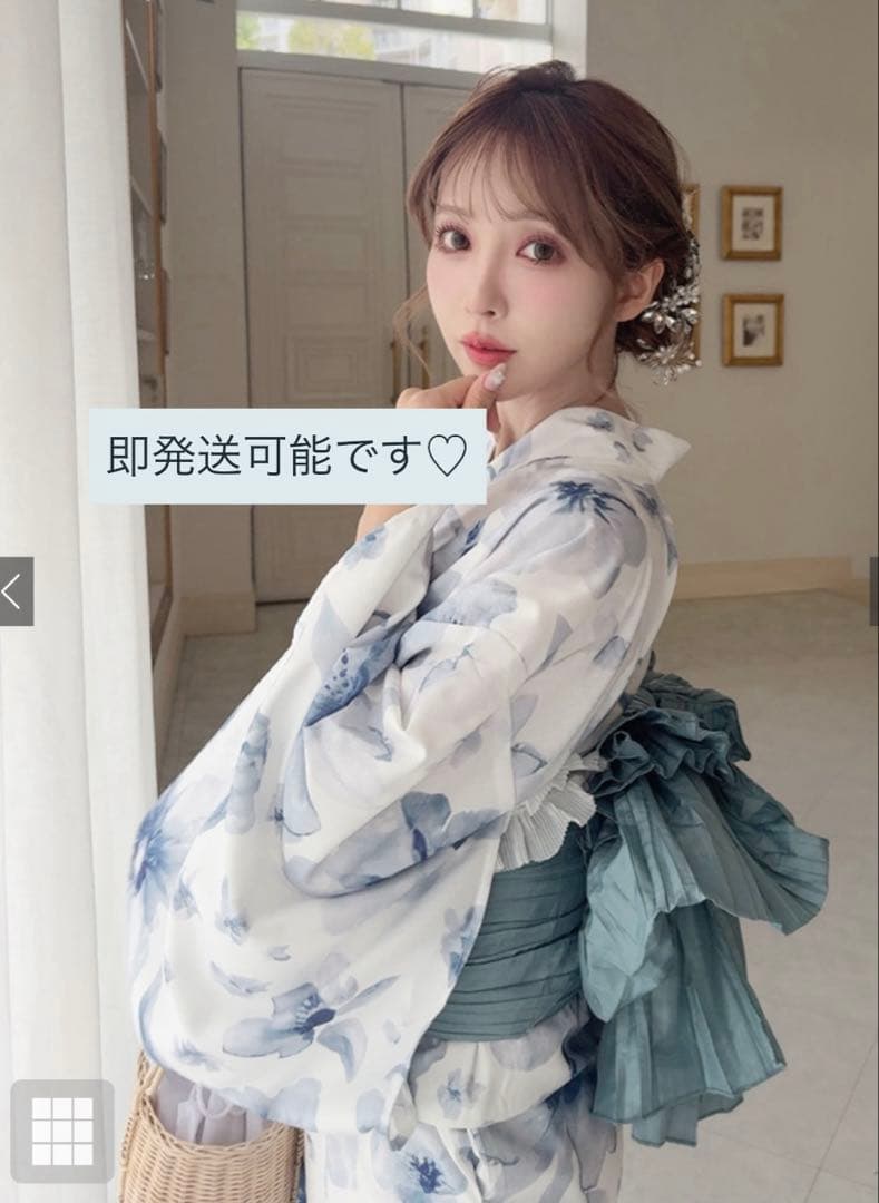 【即発送可能】3点セット2Way水彩花柄浴衣セット[fy027] 3点セット2Way水彩花柄浴衣セット[fy027] | レディースファッション