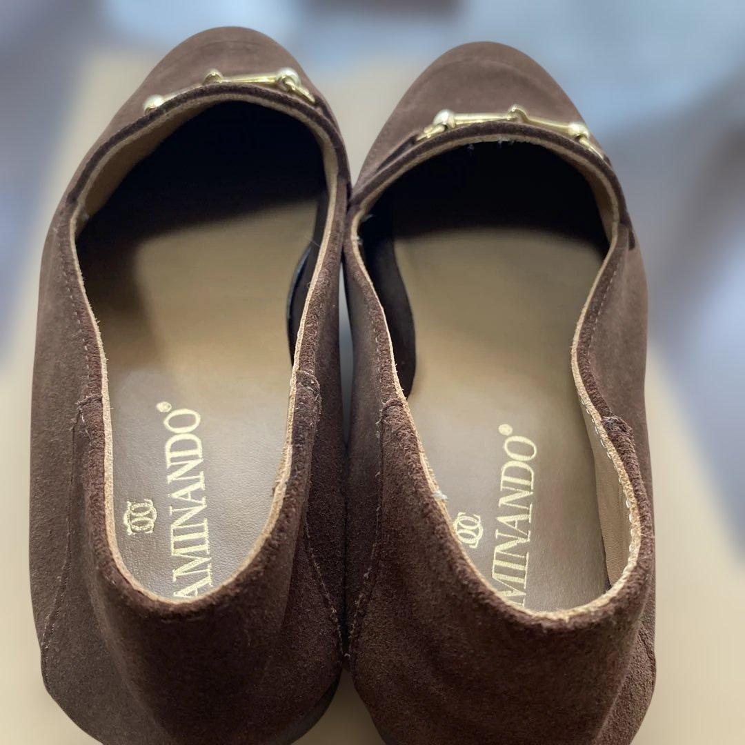 美品】CAMINANDOカミナンドスエード ローファー ブラウン8 24.5 - メルカリ