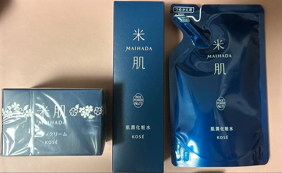 米肌 肌潤化粧水 本体＋詰替＋ボディクリーム 米肌 肌潤化粧水 本体＋詰替＋ボディクリーム｜米肌