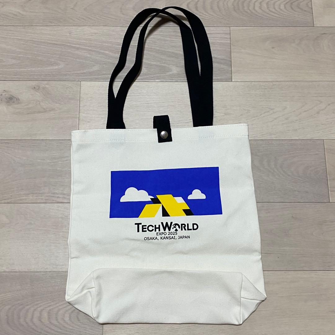 ひ*り様 テックワールド トートバッグ 青 ノベルティ 大阪関西万博2025