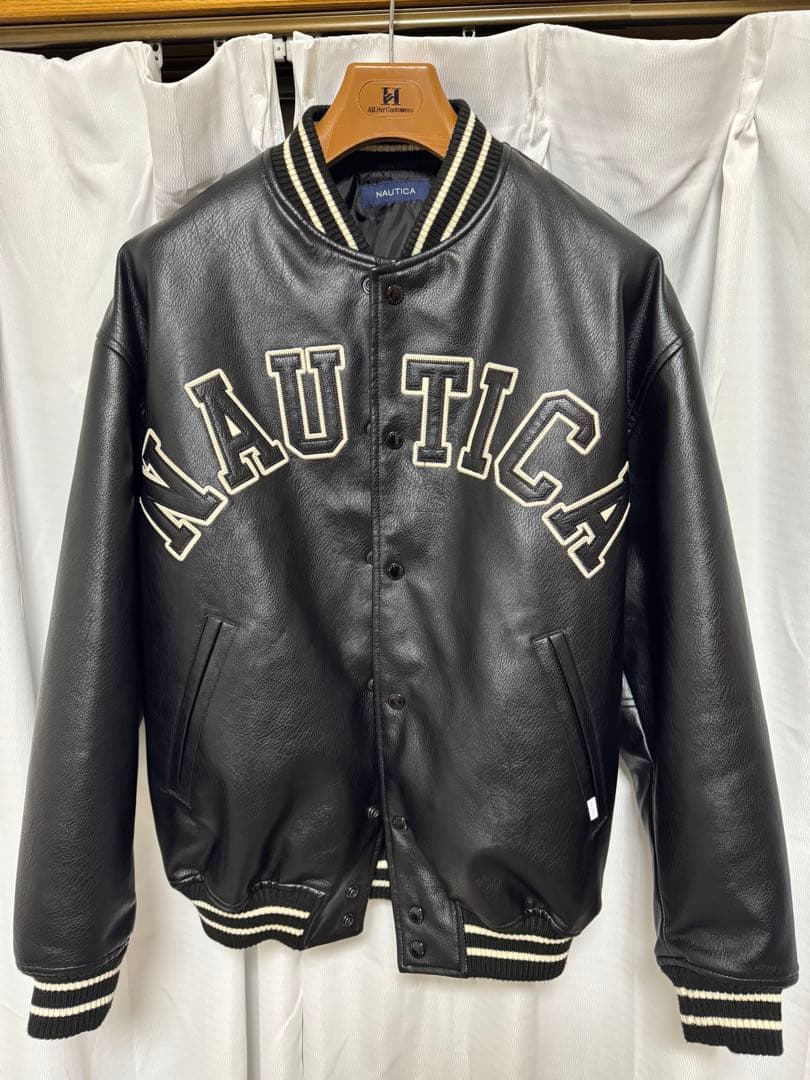 NAUTICA アーチロゴ レザー アワード ジャケット オンライン