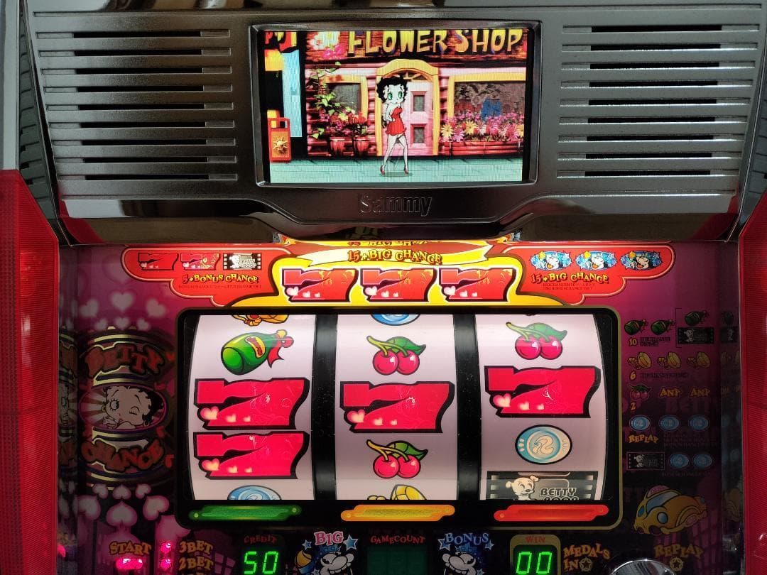 パチスロ実機】サミー☆ベティ・ブープS【オートプレイ付コイン不要機