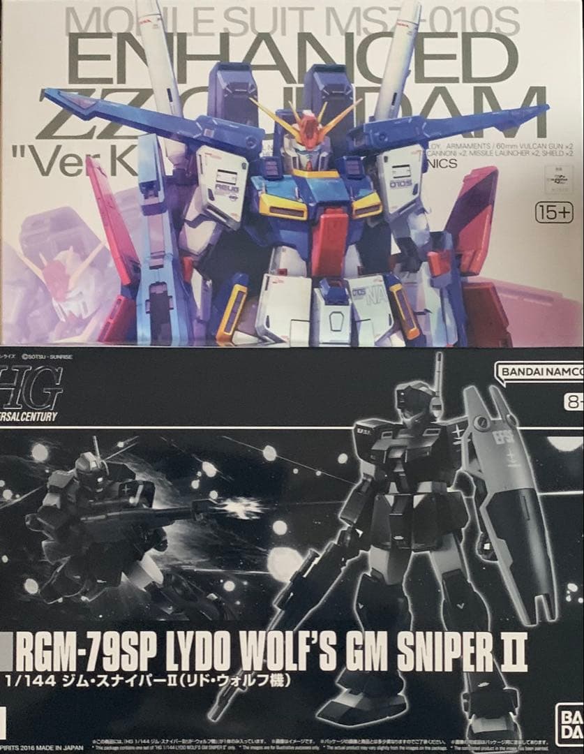MG強化型ZZガンダム＋HG ジム・スナイパー II（リド・ウォルフ機