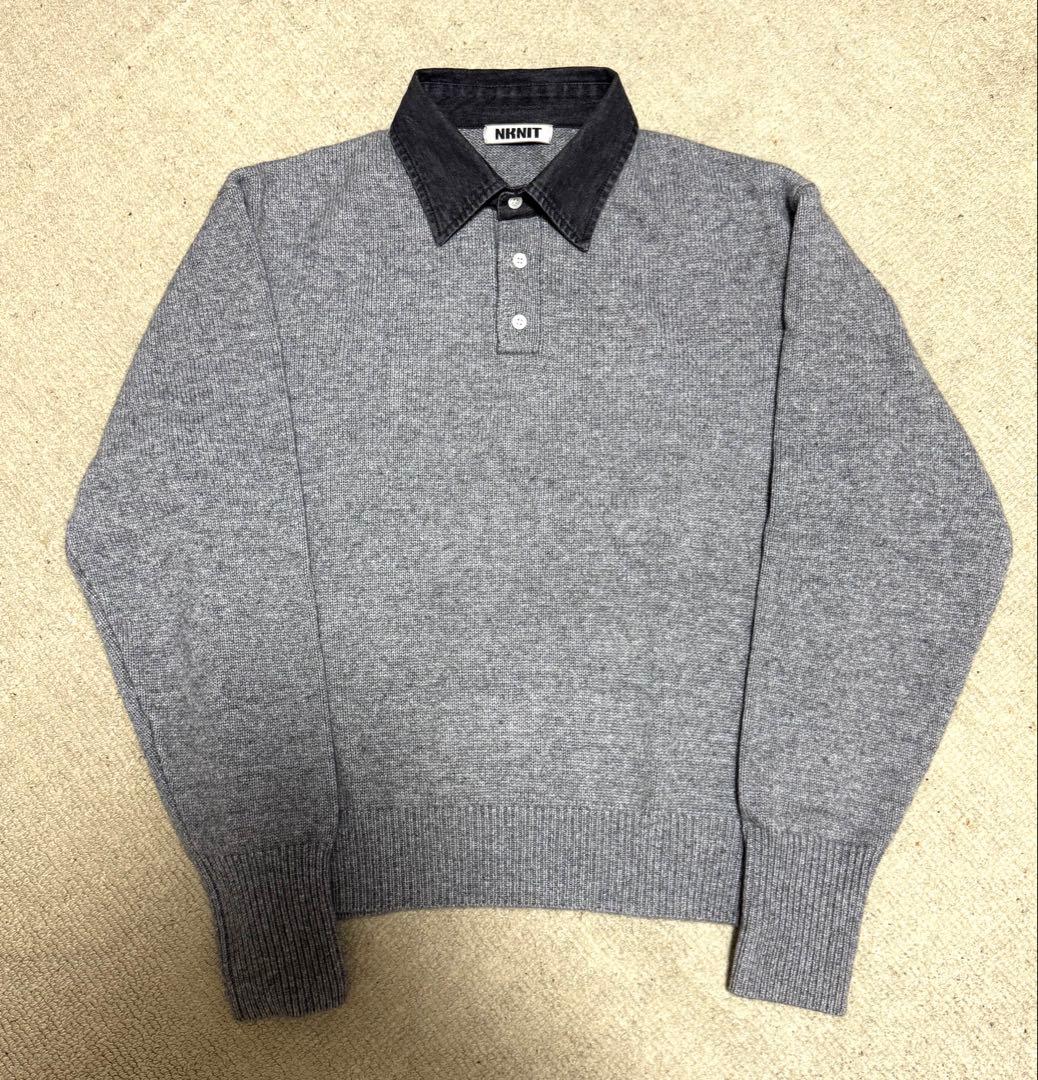 nknit☆denim collar raccoon KNIT☆ニット☆デニム - メルカリ