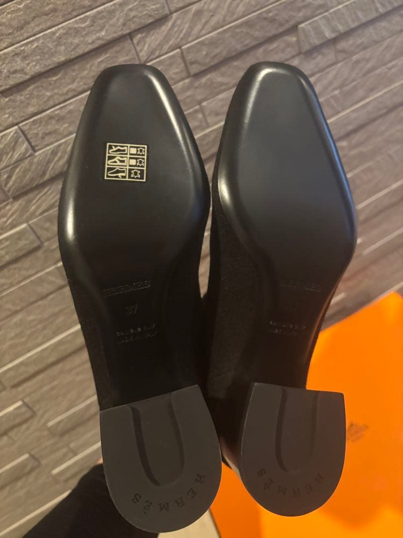 エルメス　ショートブーツ《ヴォルヴェール》 60黒 ニットブーツ　37