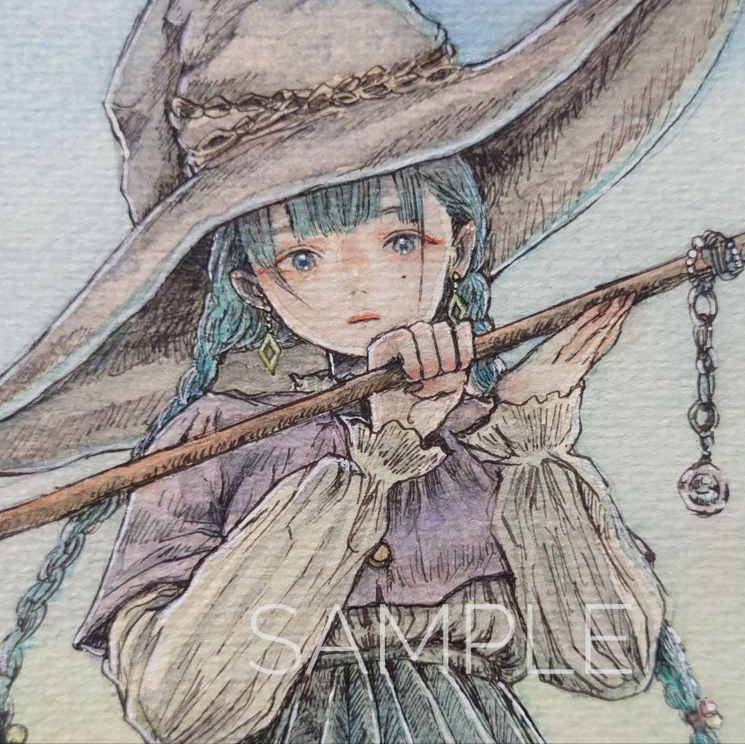 手描きイラスト アナログ オリジナル 旅の途中 - メルカリ