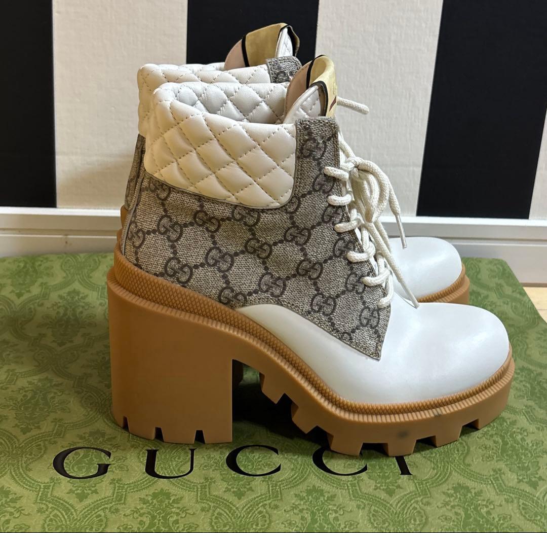 【超美品】グッチGGスプリーム アンクルブーツ36 1/2 23.5cm