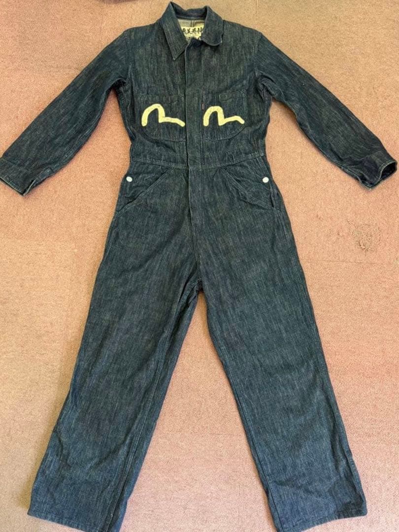 エビス　オーバーオール　つなぎ　38（美品） 中古・古着通販】EVISU (エビス) デニム つなぎ オールインワン
