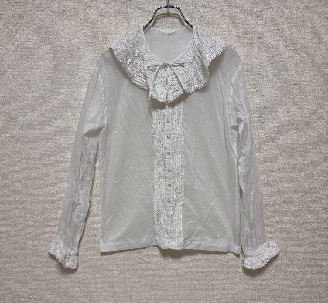 ピンクハウス 綿ローン 段々レース襟 ブラウス カネコイサオ レース＆リボン使いローンブラウス｜ピンクハウスオフィシャル