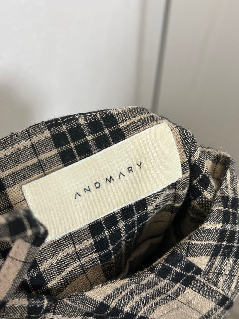 andmary Nadia check long dress beige - メルカリ