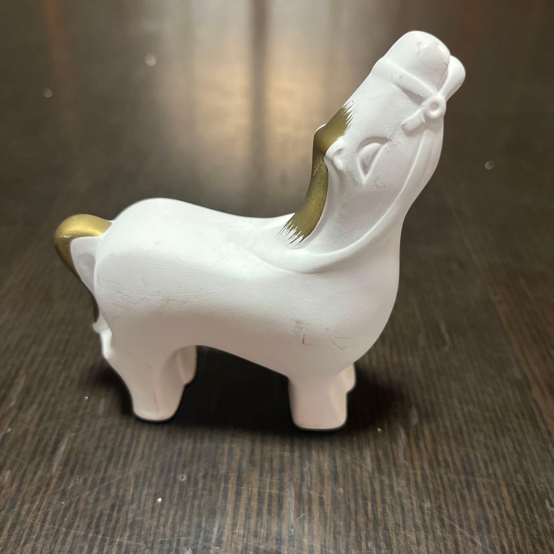 干支飾り 午年 馬の置物 縁起物 天成之駒 出雲福徳神社 陶器製 白馬